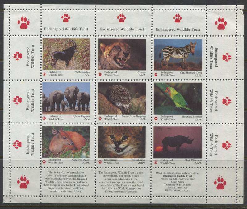 RSA - Endangered Wildlife Trust Stamps - MNH