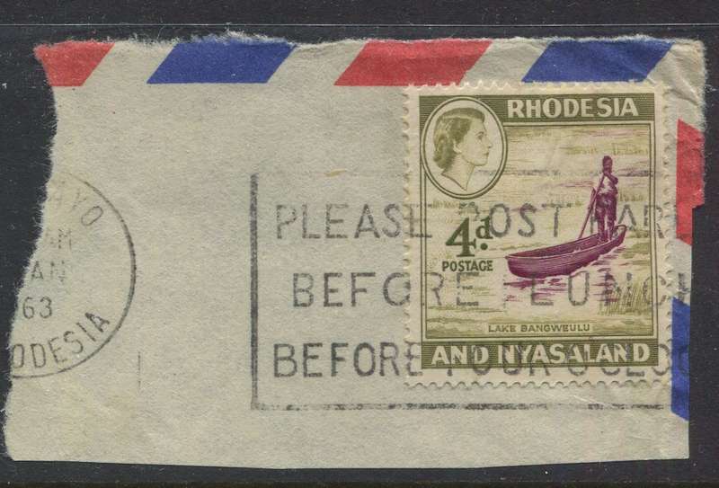 Rhodesia and Nyasaland - Used On Piece