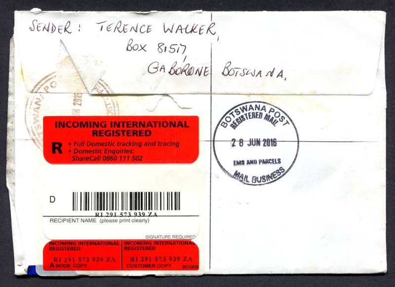 Botswana - Small Size Registered Cover