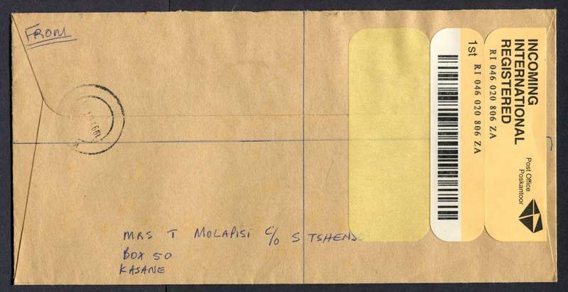 Botswana - "Maxi" Size Registered Cover