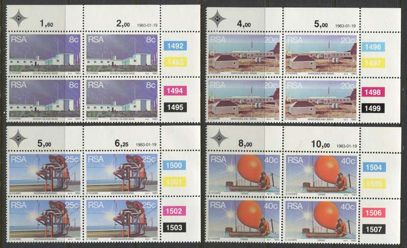 RSA - Set Of 4 Control Blocks Of 4 - 1983 - MNH