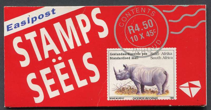 RSA - Rhino Booklet Flap 93/3 9  and No Date on Pane - MNH