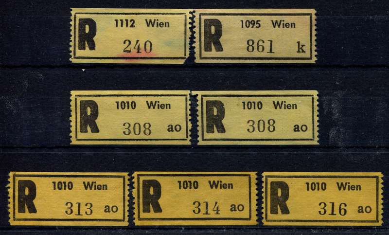Austria - 7 Registration Labels - Wien