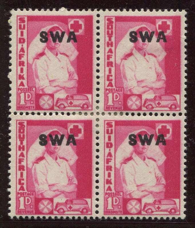 SWA - Overprint Shifted Up - Block of 4 - 1941 - MM