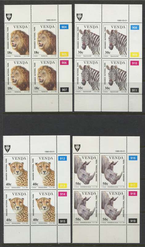 Venda - Set Of 4 Control Blocks Of 4 - 1990 - MNH
