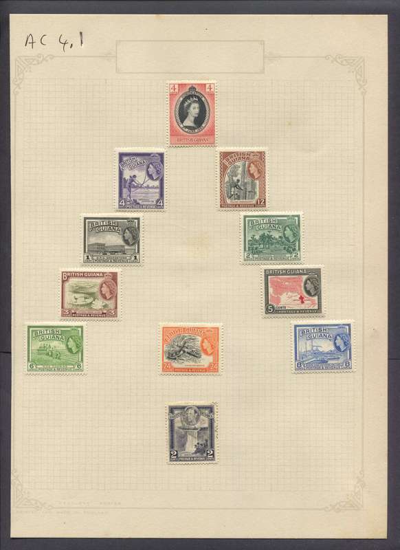 Guiana - 11 Stamps Mounted On Old Album Page
