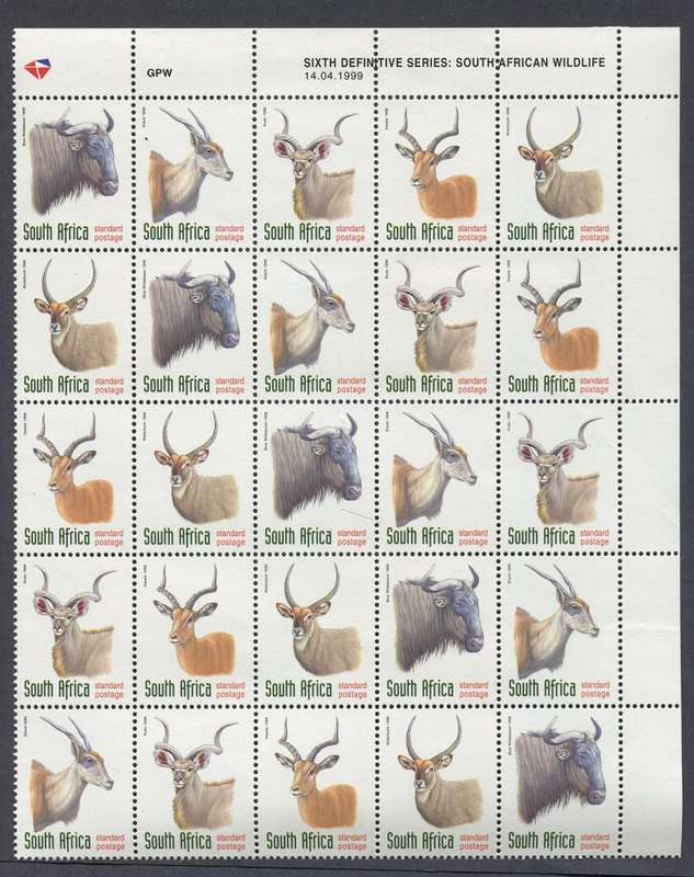 RSA - Block of 25 - Dated 14.04.1999 - MNH