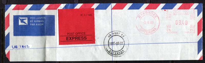Botswana - Express Label Used On Piece