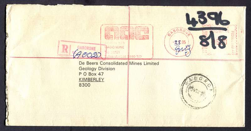 Botswana - "Maxi" Size Registered Cover