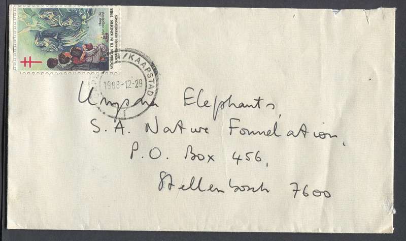 RSA - Cover With Only a Christmas Stamp Cancelled With Cape Town Date Stamp