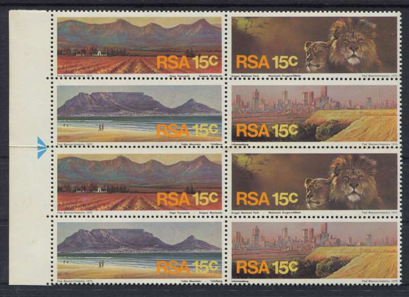RSA - Arrow Block of 8 - 1975 - MNH - Some Light Toning