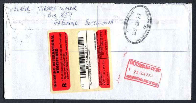 Botswana - "Maxi" Size Registered Cover