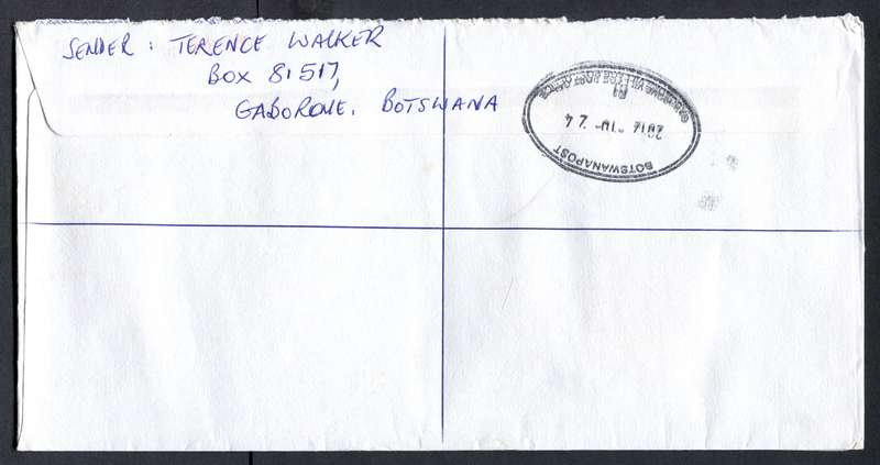Botswana - "Maxi" Size Registered Cover