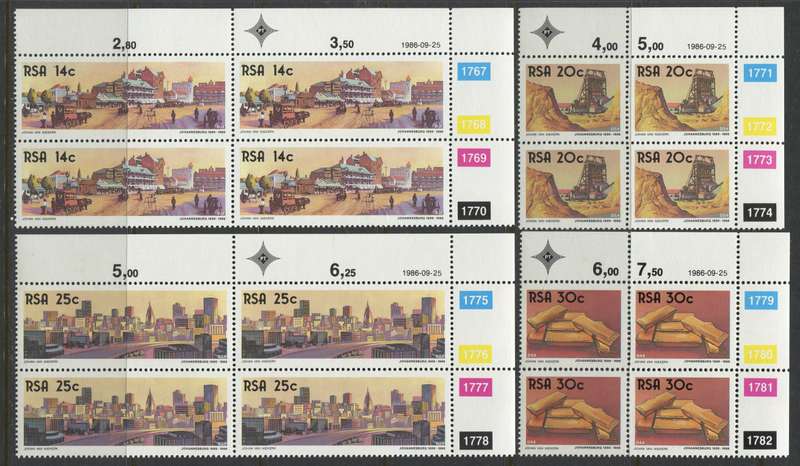 RSA - Set Of 4 Control Blocks Of 4 - 1986 - MNH