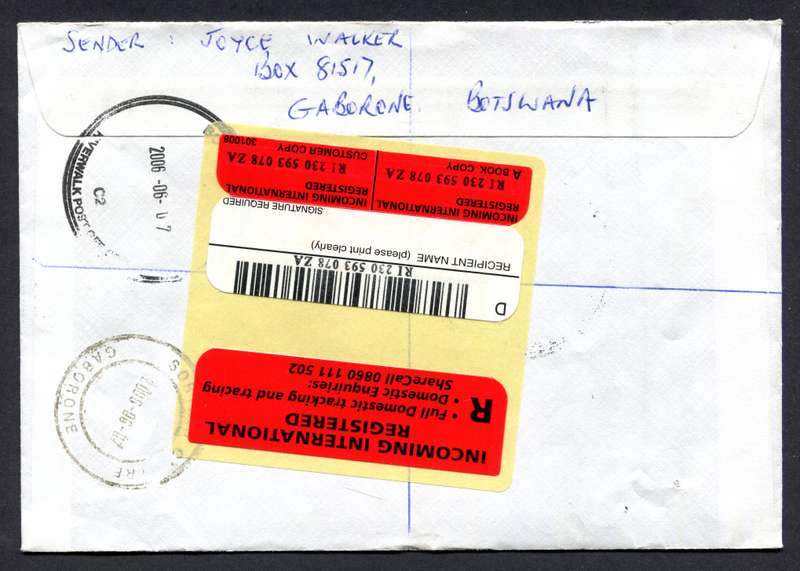 Botswana - Small Size Registered Cover
