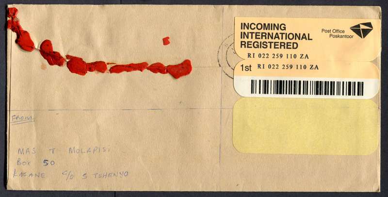 Botswana - "Maxi" Size Registered Cover