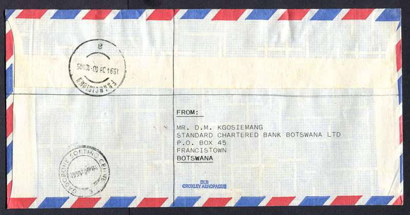 Botswana - "Maxi" Size Registered Cover