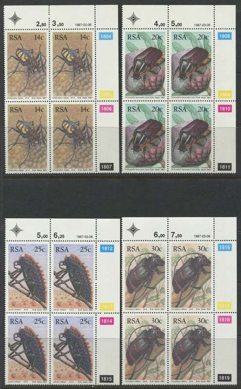 RSA - Set Of 4 Control Blocks Of 4 - 1987 - MNH