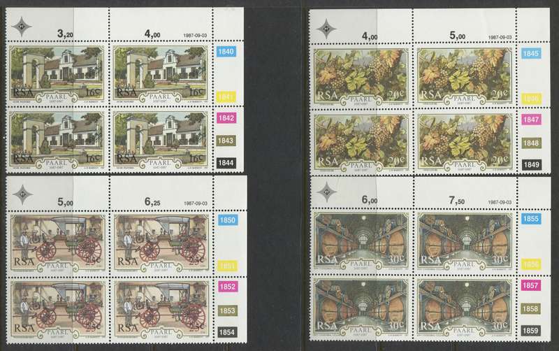 RSA - Set Of 4 Control Blocks Of 4 - 1987 - MNH