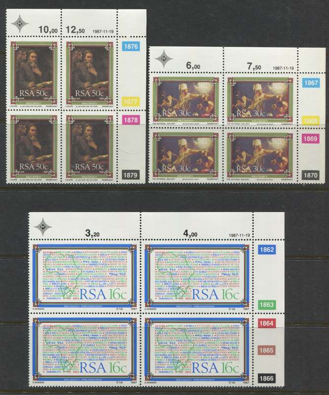 RSA - Set Of 3 Control Blocks Of 4 - 1987 - MNH