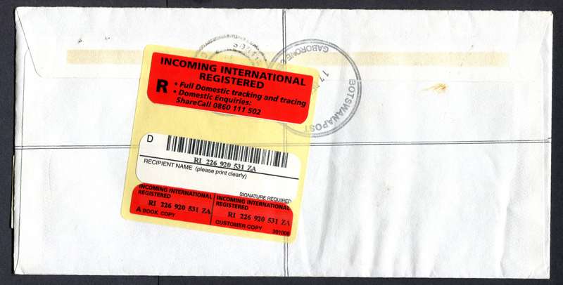 Botswana - "Maxi" Size Registered Cover