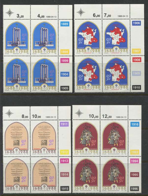 RSA - Set Of 4 Control Blocks Of 4 - 1988 - MNH