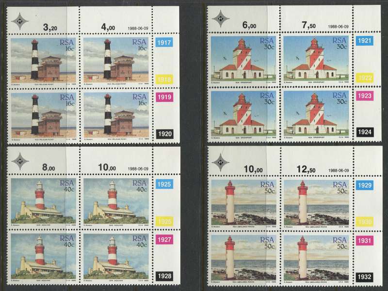 RSA - Set Of 4 Control Blocks Of 4 - 1988 - MNH