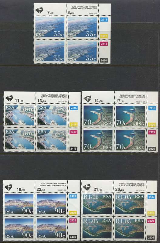 RSA - Set Of 5 Control Blocks Of 4 - 1993 - MNH
