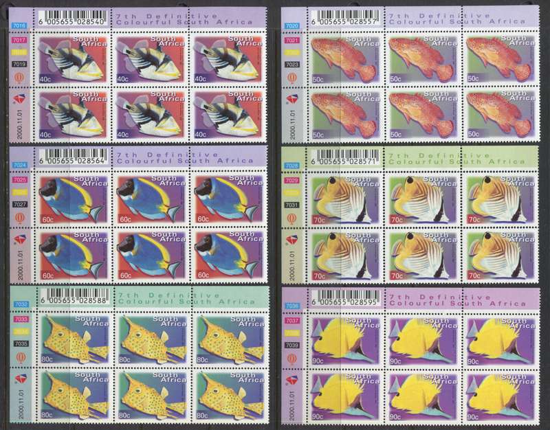 RSA - Set of 22 Original Printing Control Blocks of 6 + 1 Control Strip of 5 - 2000 - MNH