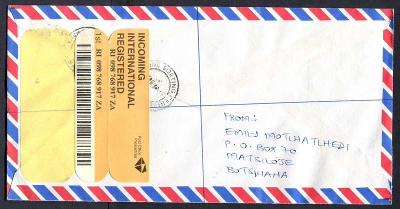 Botswana - "Maxi" Size Registered Cover