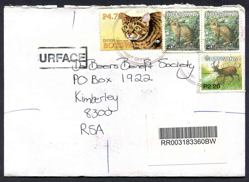 Botswana - Small Size Registered Cover