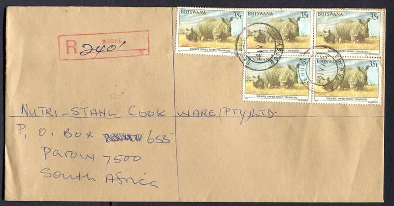 Botswana - "Maxi" Size Registered Cover