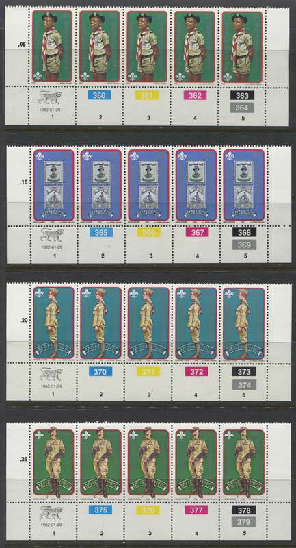 Bophuthatswana - Set Of 4 Control Strips Of 5 - 1982 - MNH