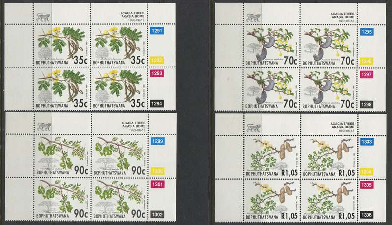 Bophuthatswana - Set Of 4 Control Blocks Of 4 - 1992 - MNH