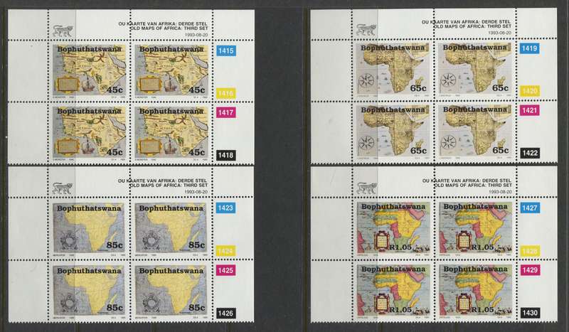 Bophuthatswana - Set Of 4 Control Blocks Of 4 - 1993 - MNH