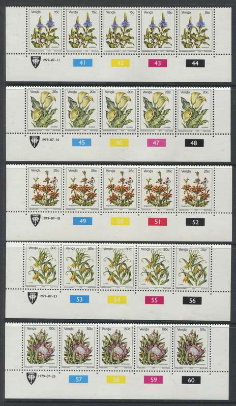 Venda - Set Of 17 Original Printing Control Strips Of 5 - 1979 - MNH