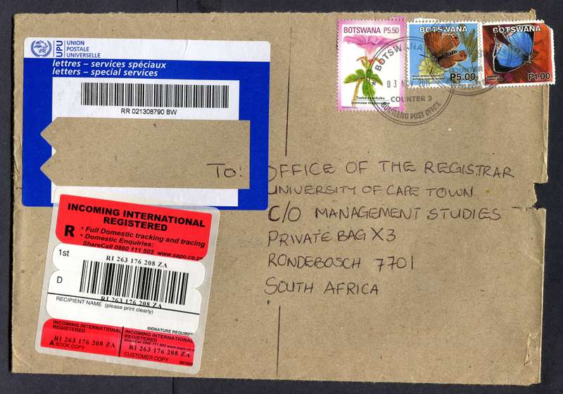 Botswana - B5 Size Registered Cover
