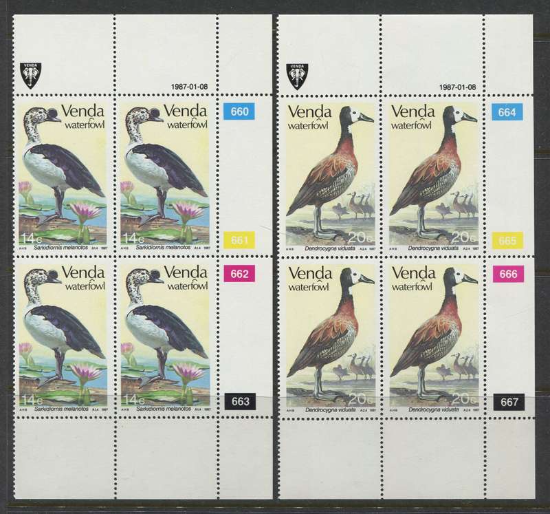 Venda - Set Of 4 Control Blocks Of 4 - 1987 - MNH