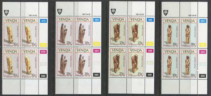 Venda - Set Of 4 Control Blocks Of 4 - 1987 - MNH