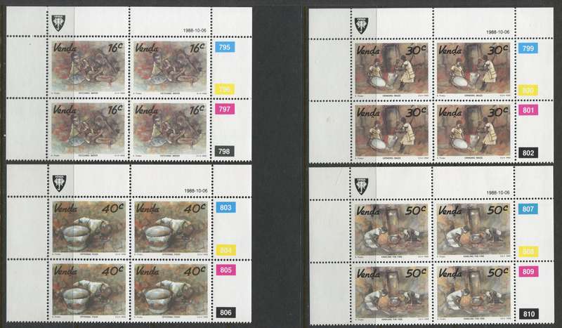Venda - Set Of 4 Control Blocks Of 4 - 1988 - MNH