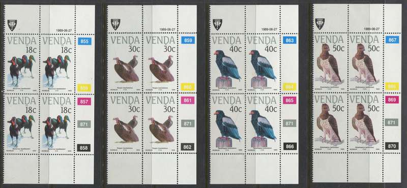 Venda - Set Of 4 Control Blocks Of 4 - 1989 - MNH