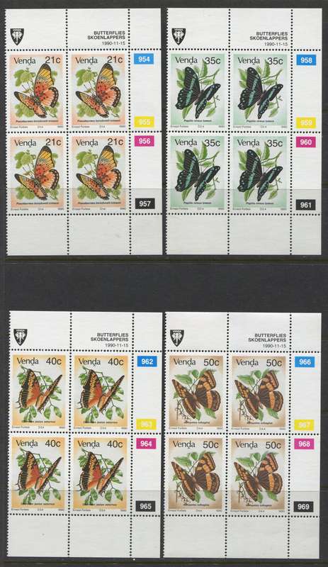 Venda - Set Of 4 Control Blocks Of 4 - 1990 - MNH