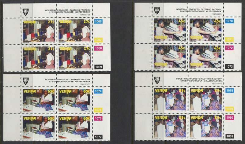 Venda - Set Of 4 Control Blocks Of 4 - 1992 - MNH