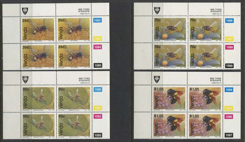Venda - Set Of 4 Control Blocks Of 4 - 1992 - MNH