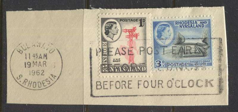 Rhodesia and Nyasaland - Used On Piece