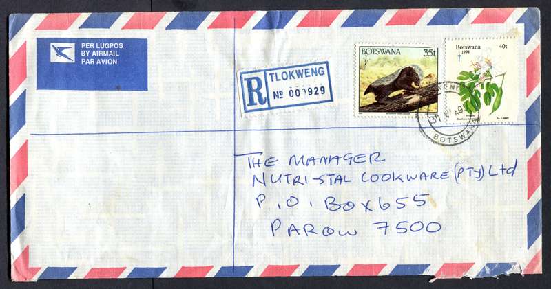 Botswana - "Maxi" Size Registered Cover