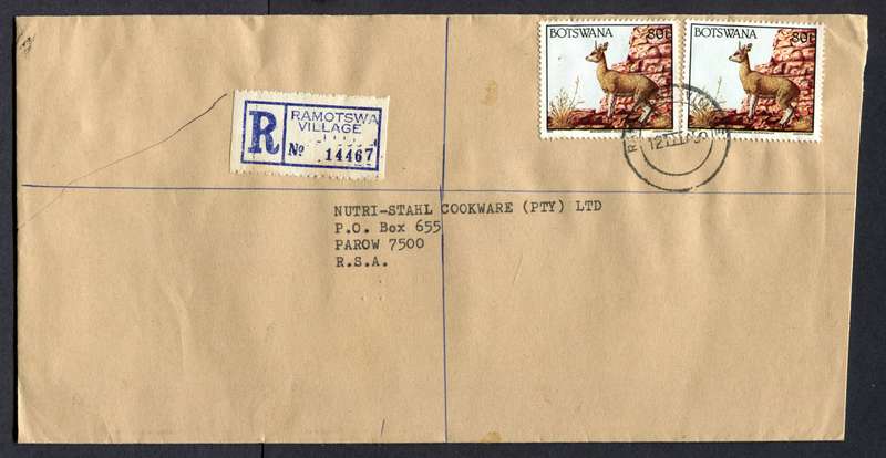 Botswana - "Maxi" Size Registered Cover