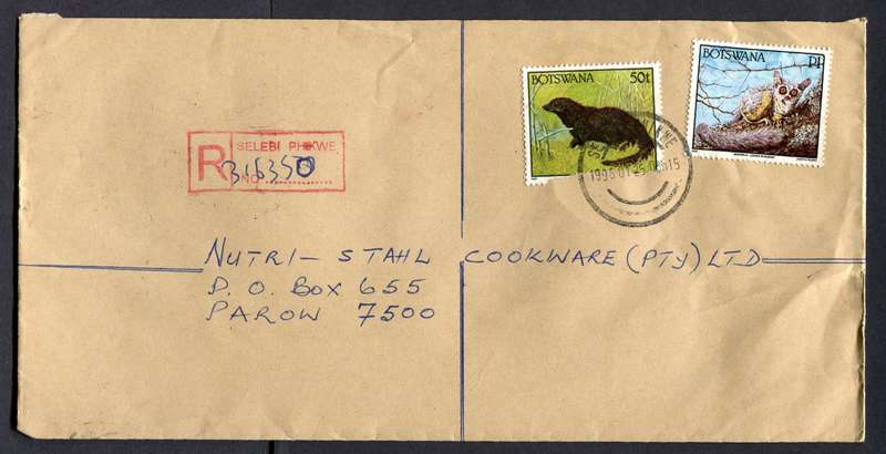 Botswana - "Maxi" Size Registered Cover