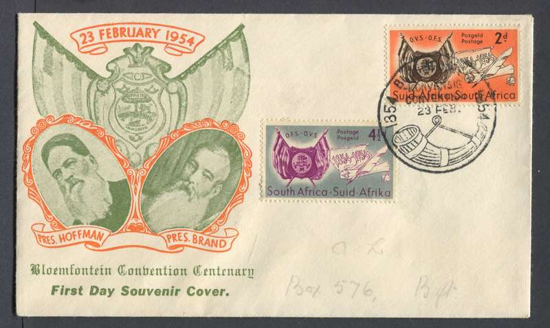 Union of SA - FDC - 1954