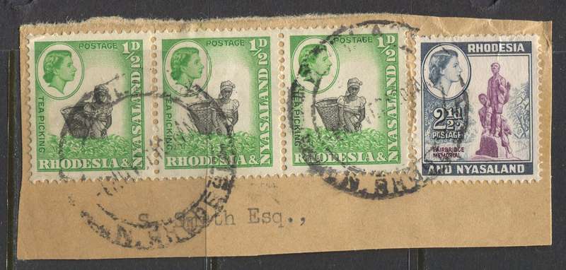 Rhodesia and Nyasaland - Used On Piece